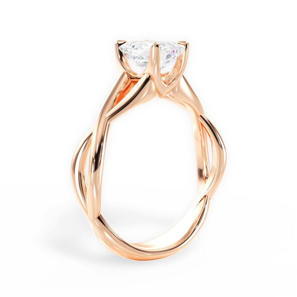 Aubrey Emerald Cut Lab Grown Diamond 18Kt Rose Gold Engagement Ring - View 3