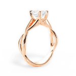 Aubrey Emerald Cut Lab Grown Diamond 18Kt Rose Gold Engagement Ring - View 3