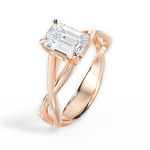 Aubrey Emerald Cut Lab Grown Diamond 18Kt Rose Gold Engagement Ring - View 4