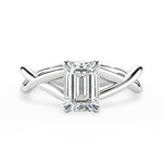 Aubrey Emerald Cut Lab Grown Diamond 14Kt White Gold Engagement Ring