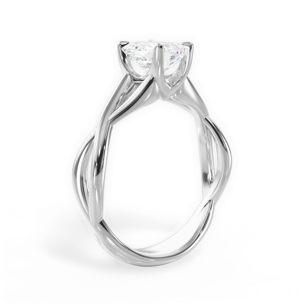 Aubrey Emerald Cut Lab Grown Diamond 18Kt White Gold Engagement Ring - View 2