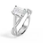 Aubrey Emerald Cut Lab Grown Diamond 18Kt White Gold Engagement Ring - View 4