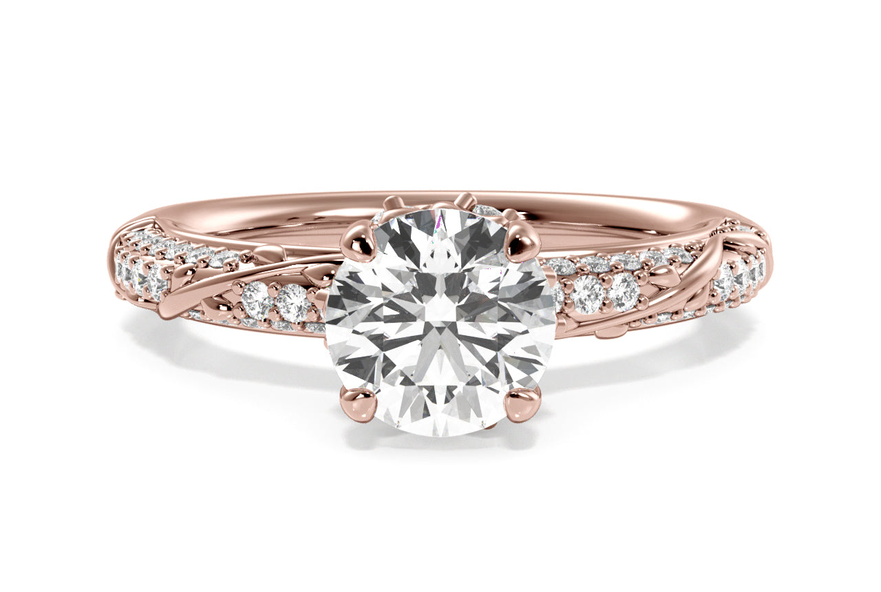 Josephine Radiant Cut Lab Grown Diamond 18Kt Rose Gold Engagement Ring