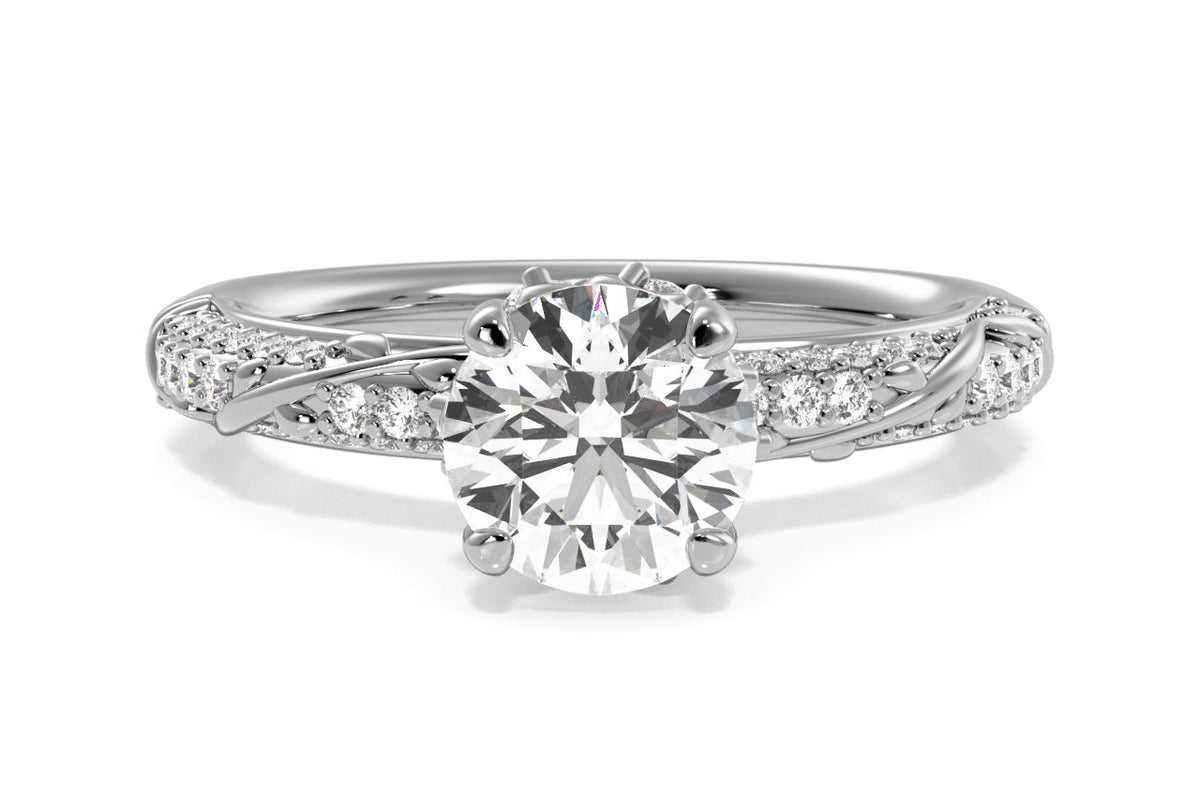 Josephine Radiant Cut Lab Grown Diamond 18Kt White Gold Engagement Ring