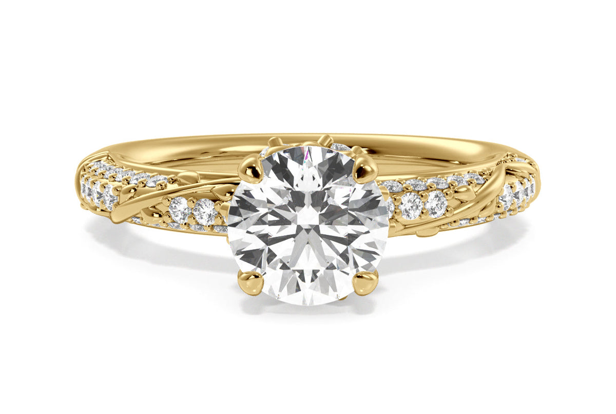 Josephine Heart Cut Lab Grown Diamond 18Kt Yellow Gold Engagement Ring