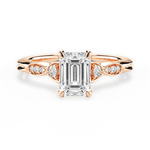 Cassie Emerald Cut Lab Grown Diamond 18Kt Rose Gold Engagement Ring