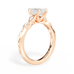 Cassie Emerald Cut Lab Grown Diamond 18Kt Rose Gold Engagement Ring - View 3