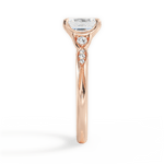Cassie Emerald Cut Lab Grown Diamond 18Kt Rose Gold Engagement Ring - View 2