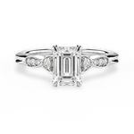 Cassie Emerald Cut Lab Grown Diamond Platinum Engagement Ring