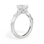 Cassie Emerald Cut Lab Grown Diamond Platinum Engagement Ring - View 2