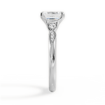 Cassie Emerald Cut Lab Grown Diamond Platinum Engagement Ring - View 3