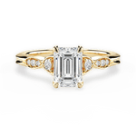 Cassie Emerald Cut Lab Grown Diamond 18Kt Yellow Gold Engagement Ring