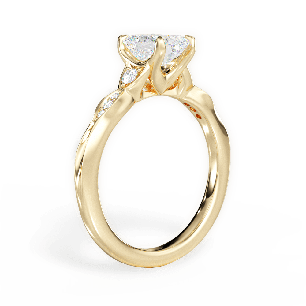 Cassie Emerald Cut Lab Grown Diamond 18Kt Yellow Gold Engagement Ring - View 4