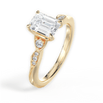 Cassie Emerald Cut Lab Grown Diamond 18Kt Yellow Gold Engagement Ring - View 2