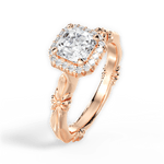 Erica Asscher Cut Lab Grown Diamond 18Kt Rose Gold Engagement Ring - View 4