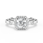 Erica Asscher Cut Lab Grown Diamond 14Kt White Gold Engagement Ring