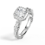 Erica Asscher Cut Lab Grown Diamond 18Kt White Gold Engagement Ring - View 2