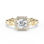 Erica Asscher Cut Lab Grown Diamond 18Kt Yellow Gold Engagement Ring