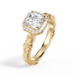 Erica Asscher Cut Lab Grown Diamond 18Kt Yellow Gold Engagement Ring - View 2
