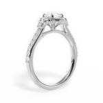 Joyce Cushion Cut Lab Grown Diamond Platinum Engagement Ring - View 2