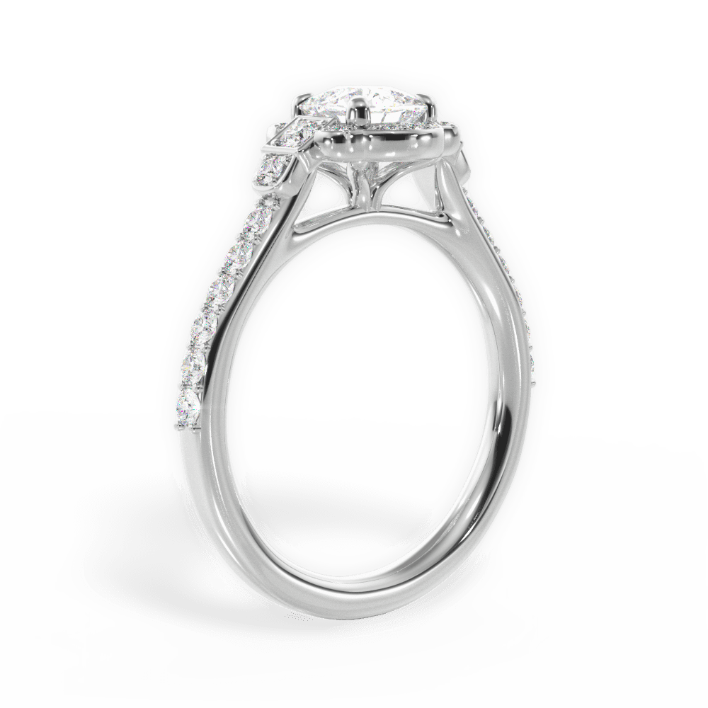 Joyce Cushion Cut Lab Grown Diamond 14Kt White Gold Engagement Ring - View 2