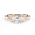Cecilia Asscher Cut Lab Grown Diamond 18Kt Rose Gold Engagement Ring