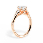 Cecilia Asscher Cut Lab Grown Diamond 18Kt Rose Gold Engagement Ring - View 3