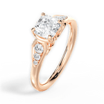 Cecilia Asscher Cut Lab Grown Diamond 18Kt Rose Gold Engagement Ring - View 4