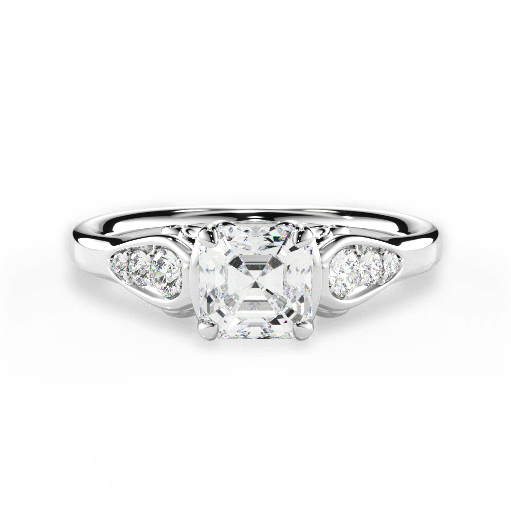 Cecilia Asscher Cut Lab Grown Diamond Platinum Engagement Ring