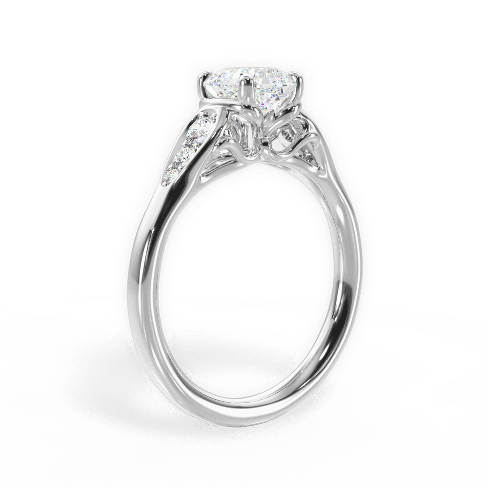 Cecilia Asscher Cut Lab Grown Diamond 18Kt White Gold Engagement Ring - View 3
