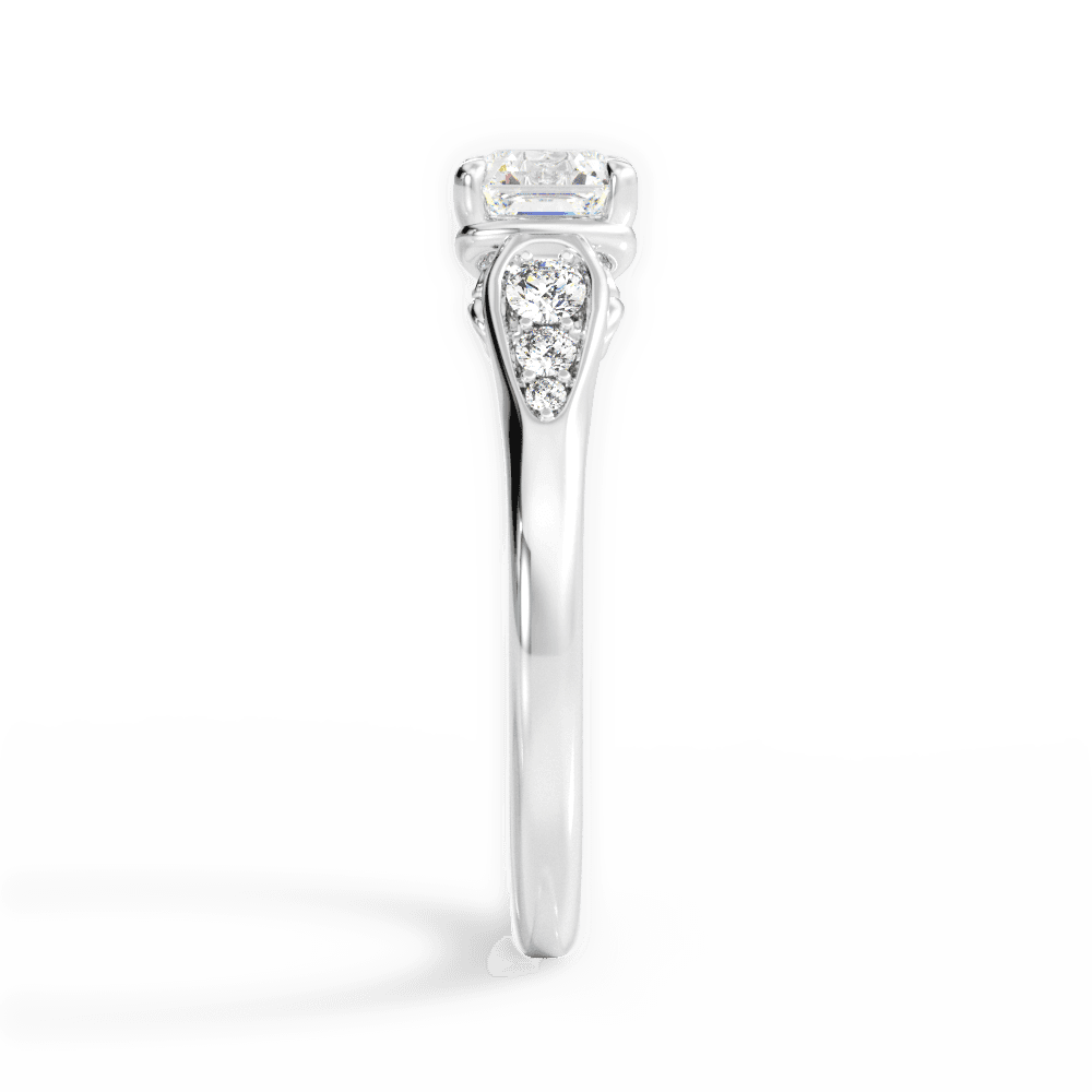 Cecilia Asscher Cut Lab Grown Diamond Platinum Engagement Ring - View 4
