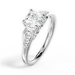Cecilia Asscher Cut Lab Grown Diamond Platinum Engagement Ring - View 2