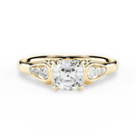 Cecilia Asscher Cut Lab Grown Diamond 18Kt Yellow Gold Engagement Ring