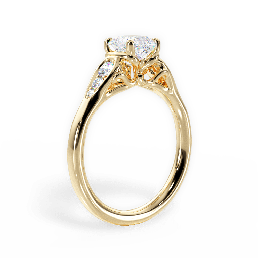 Cecilia Asscher Cut Lab Grown Diamond 18Kt Yellow Gold Engagement Ring - View 2