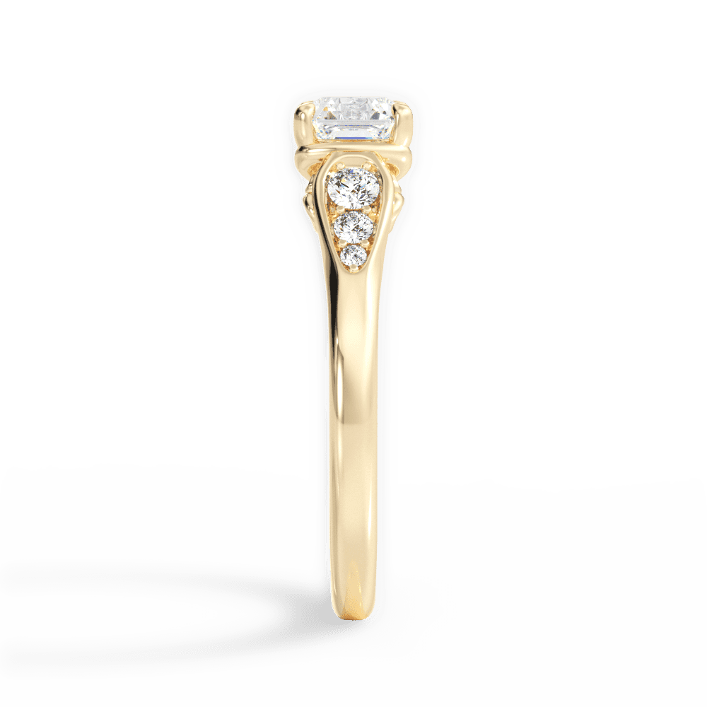 Cecilia Asscher Cut Lab Grown Diamond 18Kt Yellow Gold Engagement Ring - View 3