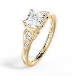 Cecilia Asscher Cut Lab Grown Diamond 18Kt Yellow Gold Engagement Ring - View 4