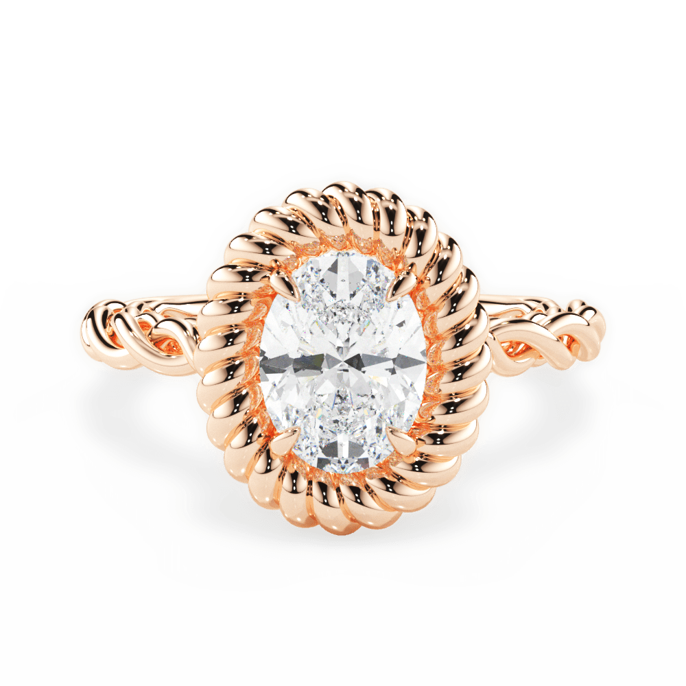 Belinda Oval Cut Lab Grown Diamond 18Kt Rose Gold Engagement Ring
