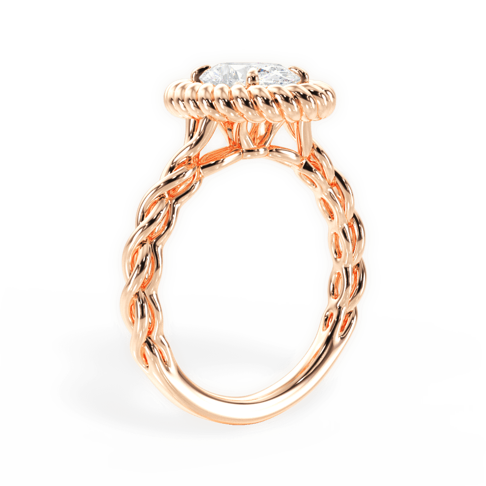 Belinda Oval Cut Lab Grown Diamond 18Kt Rose Gold Engagement Ring - View 3