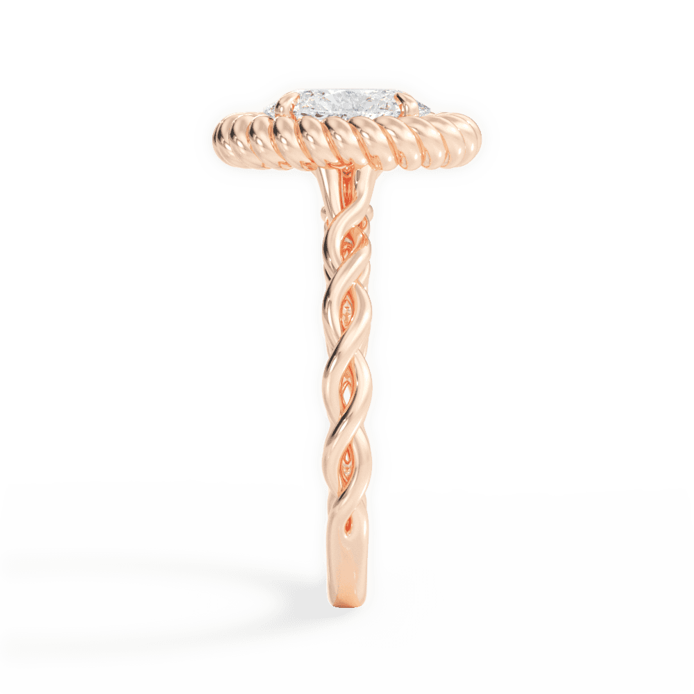 Belinda Oval Cut Lab Grown Diamond 18Kt Rose Gold Engagement Ring - View 2