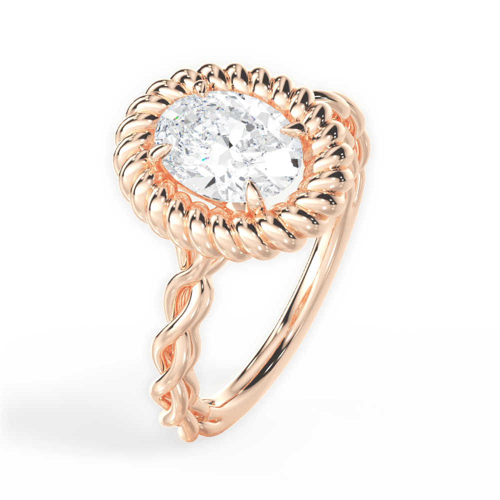 Belinda Oval Cut Lab Grown Diamond 18Kt Rose Gold Engagement Ring - View 4