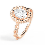 Belinda Oval Cut Lab Grown Diamond 18Kt Rose Gold Engagement Ring - View 4