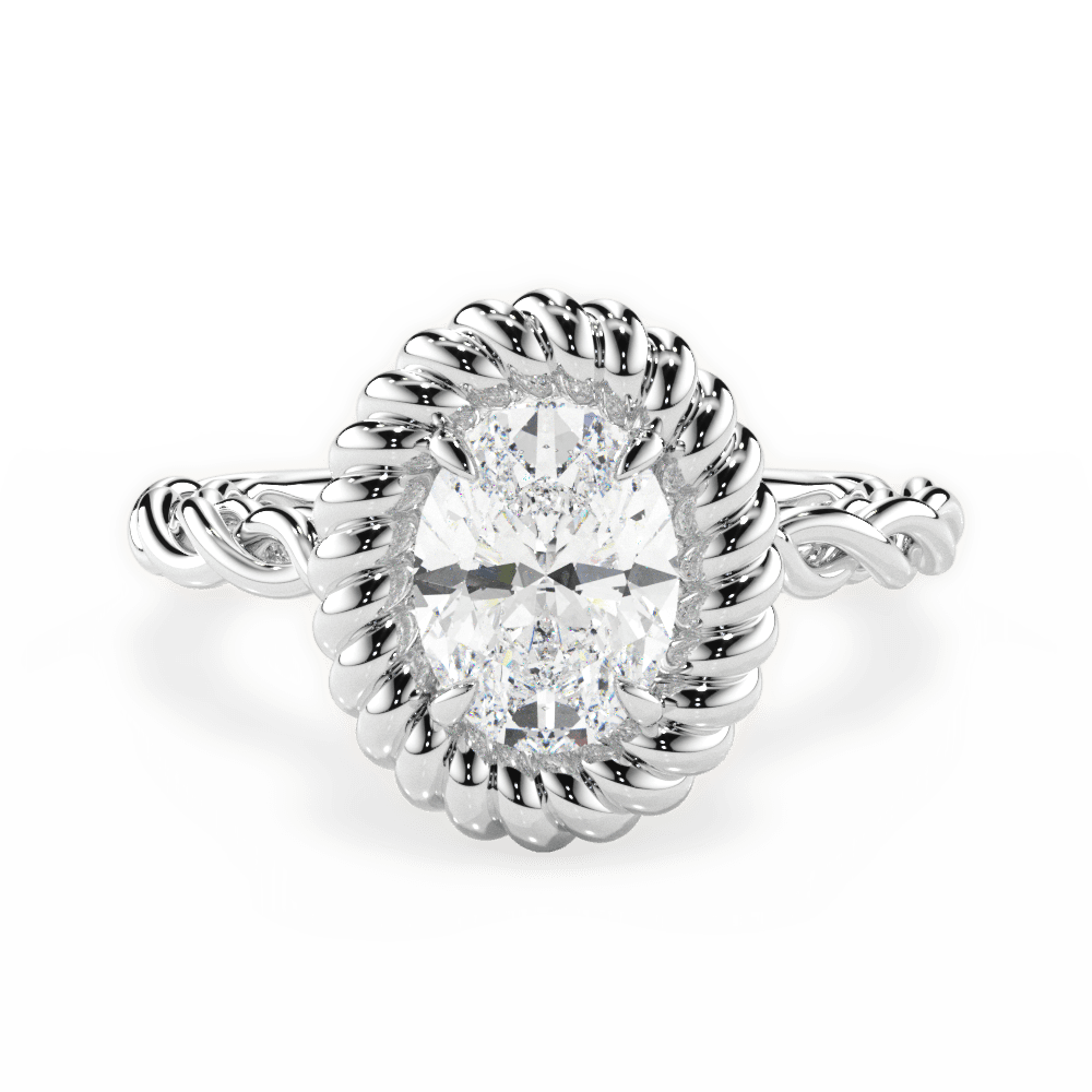 Belinda Oval Cut Lab Grown Diamond Platinum Engagement Ring