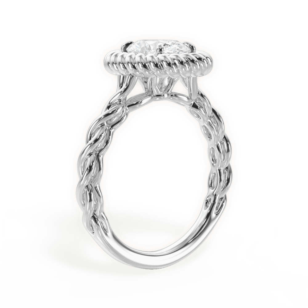 Belinda Oval Cut Lab Grown Diamond 14Kt White Gold Engagement Ring - View 3