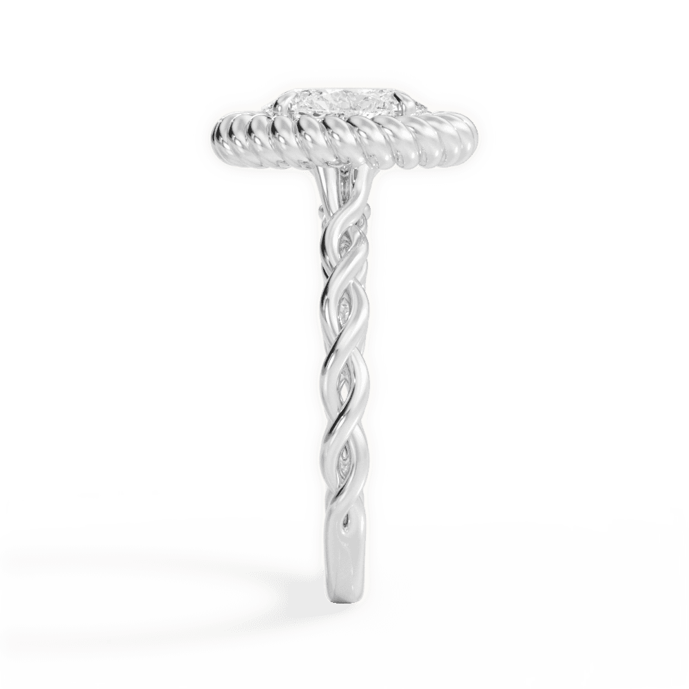 Belinda Oval Cut Lab Grown Diamond 14Kt White Gold Engagement Ring - View 2