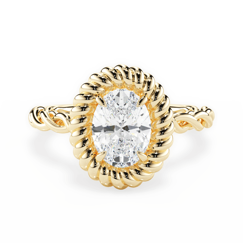 Belinda Oval Cut Lab Grown Diamond 18Kt Yellow Gold Engagement Ring