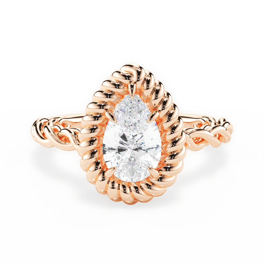 Belinda Pear Cut Lab Grown Diamond 18Kt Rose Gold Engagement Ring