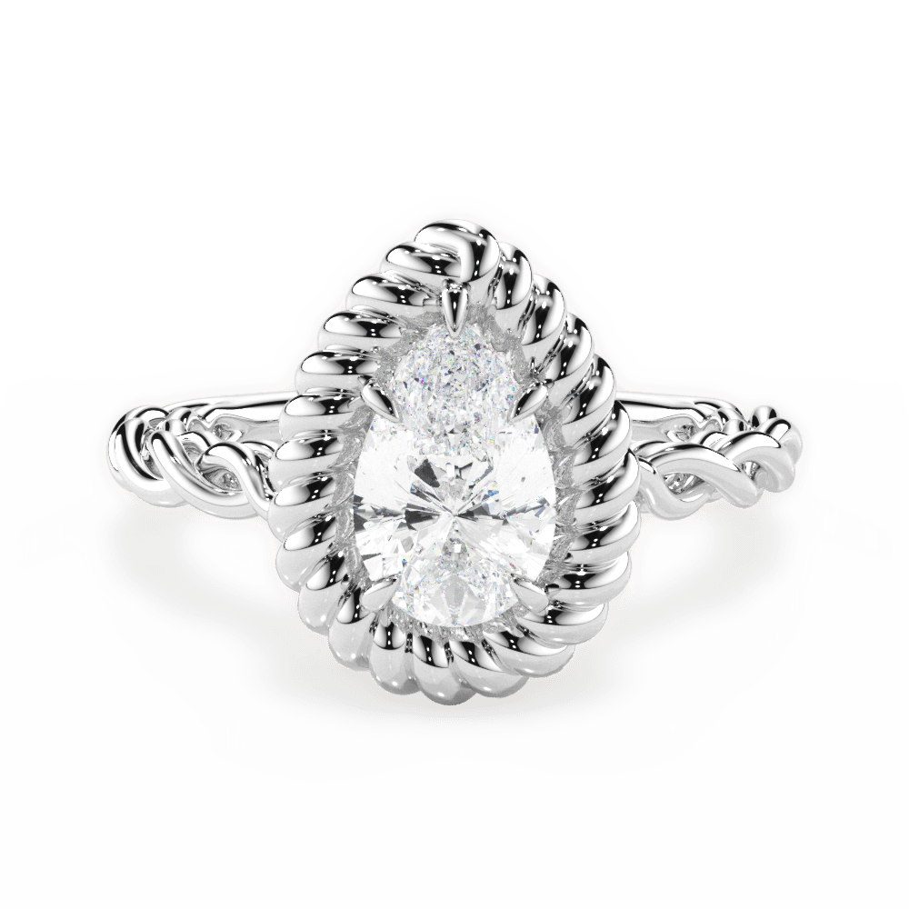 Belinda Pear Cut Lab Grown Diamond 14Kt White Gold Engagement Ring