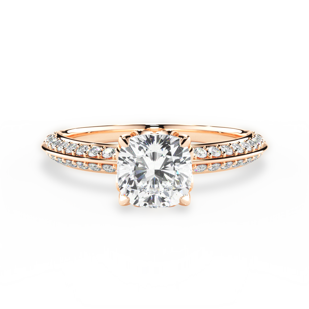 Gail Cushion Cut Lab Grown Diamond 18Kt Rose Gold Engagement Ring