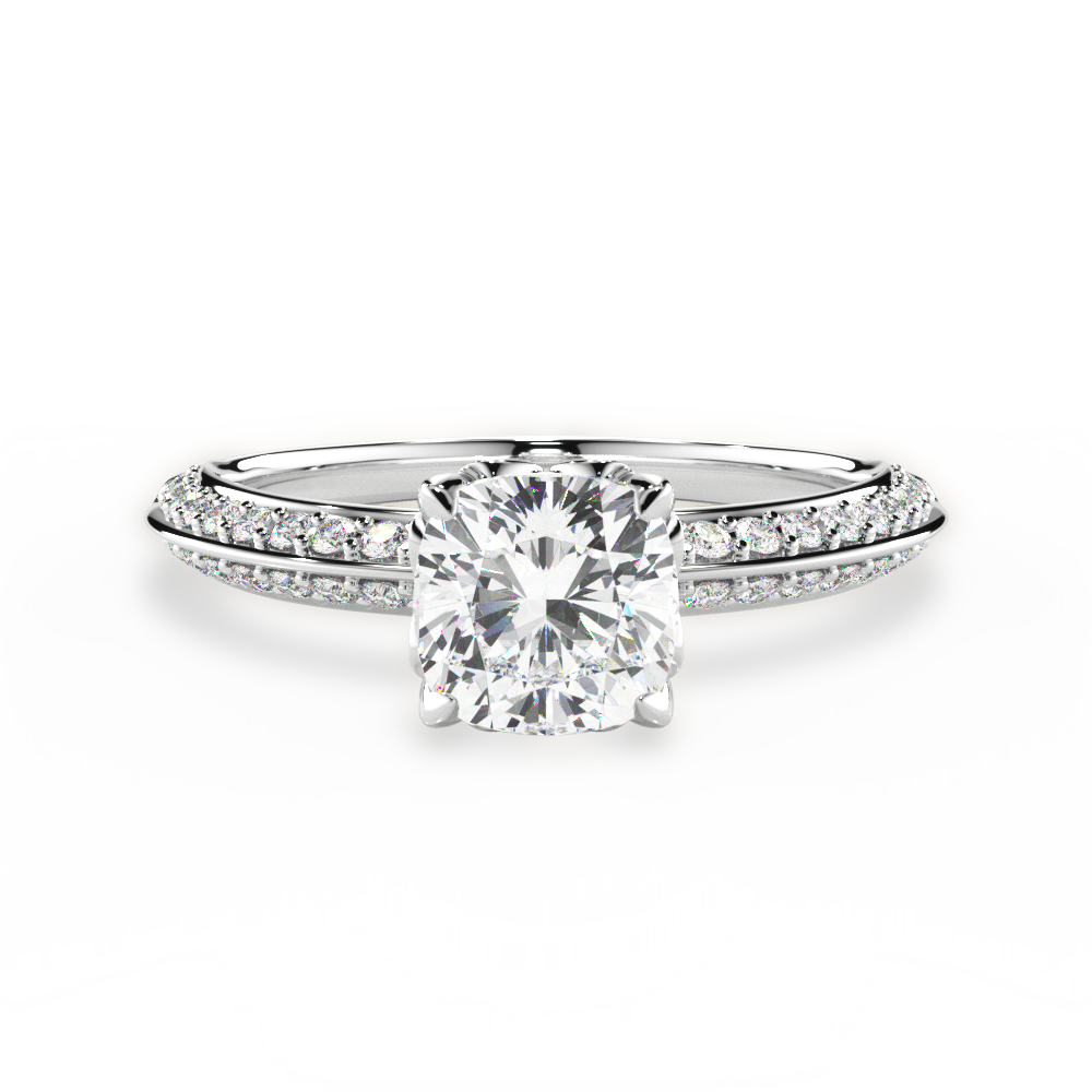 Gail Cushion Cut Lab Grown Diamond Platinum Engagement Ring