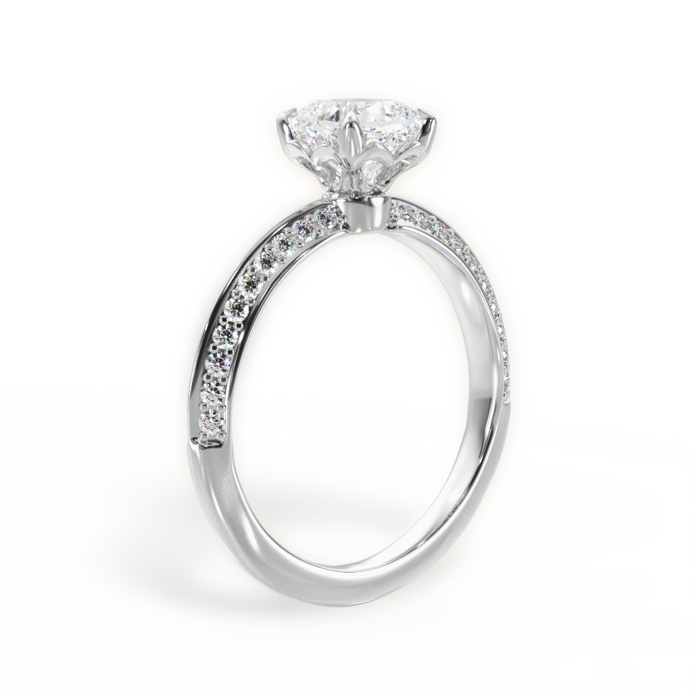 Gail Cushion Cut Lab Grown Diamond Platinum Engagement Ring - View 2